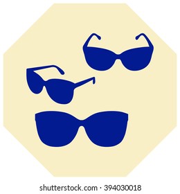 Sunglasses icon, vector illustration 