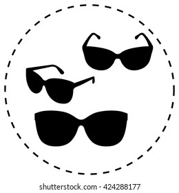 Sunglasses icon, vector illustration 