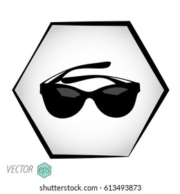 Sunglasses icon, vector illustration