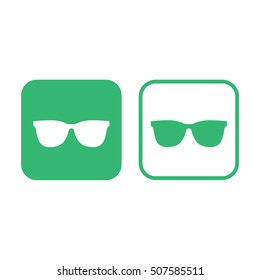 Sunglasses icon vector illustration. Green and white