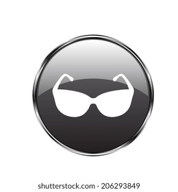 Sunglasses icon, vector illustration ON THE vector button