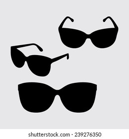 Sunglasses icon, vector illustration on a grey background