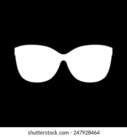 Sunglasses icon, vector illustration on a black background