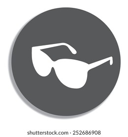Sunglasses icon, vector illustration on a grey background