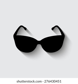 Sunglasses icon, vector illustration  on a grey background