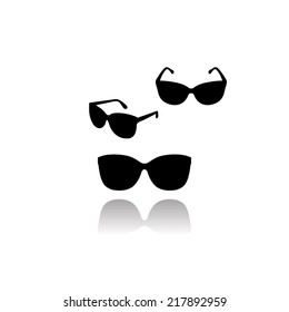 Sunglasses icon, vector illustration with shadow
