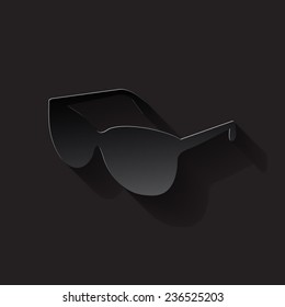 Sunglasses icon, vector illustration  with shadow on a black background