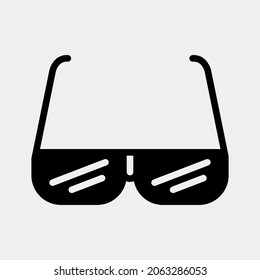 Ilustración vectorial de icono de gafas de sol en un estilo sólido sobre el verano, uso para presentación de aplicaciones móviles en sitios web