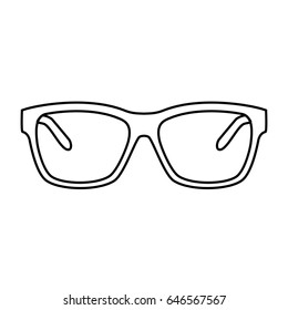 Sunglasses Icon. Vector Illustration.Line style design. Sunglasses silhouette. Simple icon. 