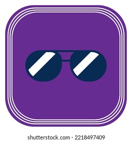sunglasses icon vector image with purple background