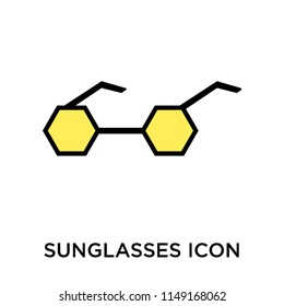 Sunglasses icon vector isolated on white background for your web and mobile app design, Sunglasses logo concept