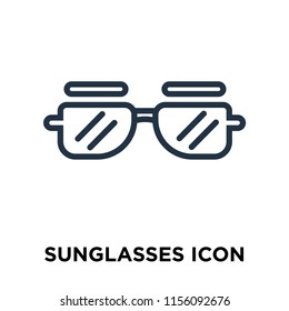 Sunglasses icon vector isolated on white background, Sunglasses transparent sign , thin symbols or lined elements in outline style