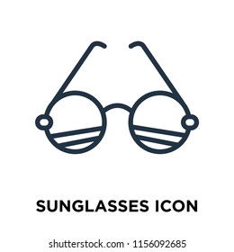 Sunglasses icon vector isolated on white background, Sunglasses transparent sign , thin symbols or lined elements in outline style