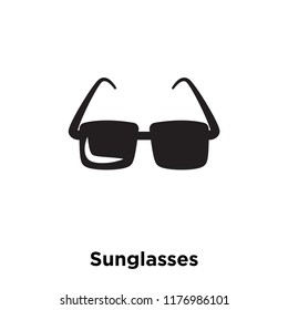 Sunglasses icon vector isolated on white background, logo concept of Sunglasses sign on transparent background, filled black symbol