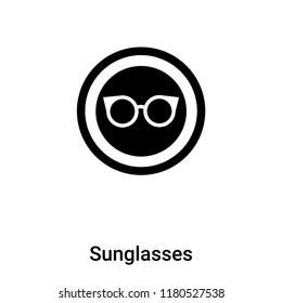 Sunglasses icon vector isolated on white background, logo concept of Sunglasses sign on transparent background, filled black symbol