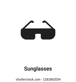Sunglasses icon vector isolated on white background, logo concept of Sunglasses sign on transparent background, filled black symbol