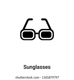 Sunglasses icon vector isolated on white background, logo concept of Sunglasses sign on transparent background, filled black symbol