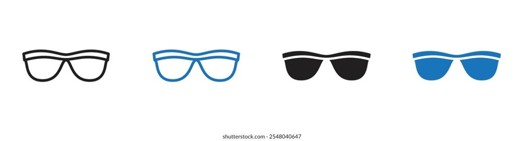 Sunglasses icon Vector set outline