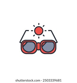 Sunglasses icon. vector.Editable stroke.linear style sign for use web design,logo.Symbol illustration.