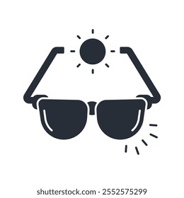 icono de gafas de sol. Vector. Movimiento editable. signo de estilo lineal para uso Diseño web, logotipo. Ilustración de símbolo.