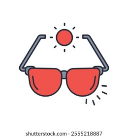 sunglasses icon. vector.Editable stroke.linear style sign for use web design,logo.Symbol illustration.