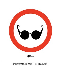 Sunglasses icon. Warning sign. Identification marks. Illustration.