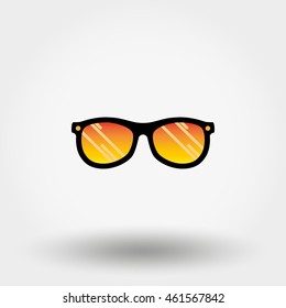 Sunglasses. Icon for web and mobile application. Vector illustration on a white background. Flat design style.