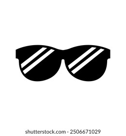 Sunglasses icons. Black sunglass, mens glasses silhouette and retro eyewear icon.