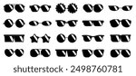 Sunglasses icons collection. Set of different sunglasses