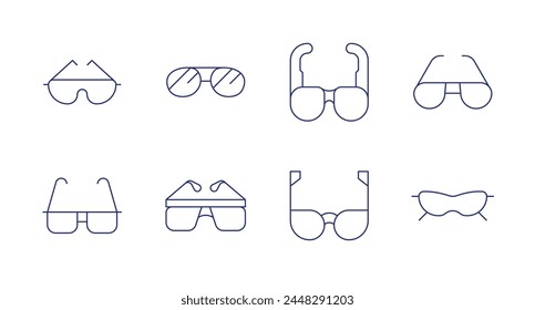 Sunglasses icons. Editable stroke. Containing glasses, eye protect, accessory, sunglasses.