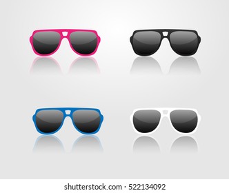 Sunglasses icons set