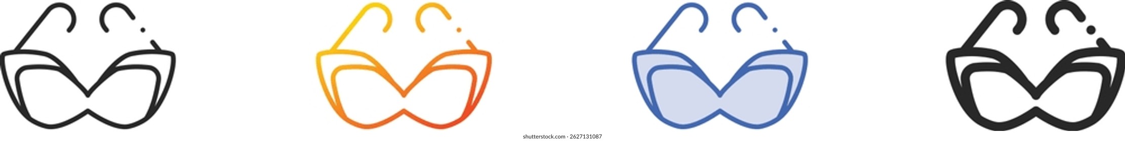 sunglasses icon.Thin Linear, Gradient, Blue Stroke and bold Style Design Isolated On White Background