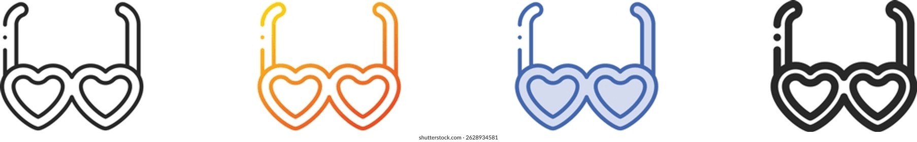 sunglasses icon.Thin Linear, Gradient, Blue Stroke and bold Style Design Isolated On White Background
