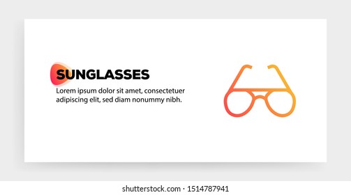 SUNGLASSES AND ILLUSTRATION ICON CONCEPT
