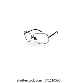Sunglasses illustration. Single flat icon.