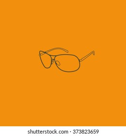 Sunglasses illustration. Single flat icon.