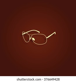 Sunglasses illustration. Single flat icon.