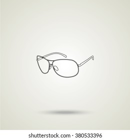 Sunglasses illustration. Single flat icon.