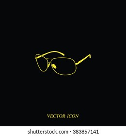 Sunglasses illustration. Single flat icon.