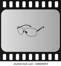 Sunglasses illustration. Single flat icon.