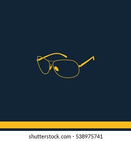 Sunglasses illustration. Single flat icon.