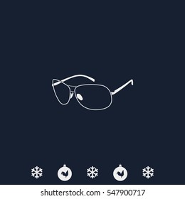 Sunglasses illustration. Single flat icon.