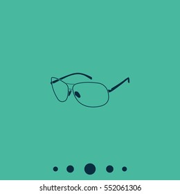 Sunglasses illustration. Single flat icon.