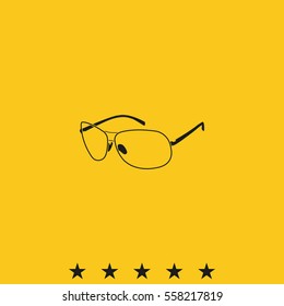 Sunglasses illustration. Single flat icon.