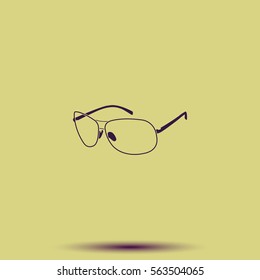Sunglasses illustration. Single flat icon.
