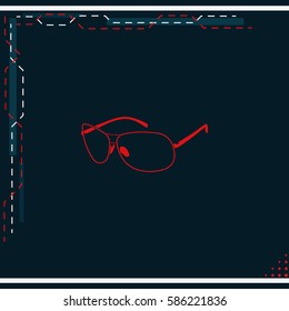 Sunglasses illustration. Single flat icon.