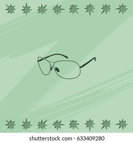 Sunglasses illustration. Single flat icon.