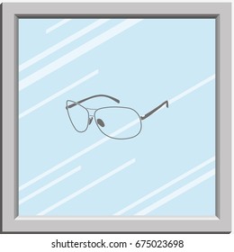 Sunglasses illustration. Single flat icon.