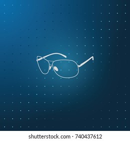 Sunglasses illustration. Single flat icon.