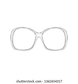 Sunglasses illustration, sketch design.